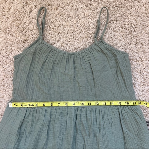 NWT LUSH // Tiered Cotton Midi Summer Dress in green, size S - Picture 2 of 9